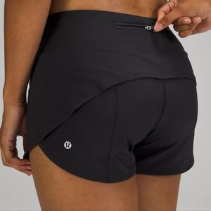 Lululemon Size 10 Black Speed Up Mid-rise 4" Shorts